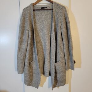 Atmosphere Cozy Gray Open-Front Sweater